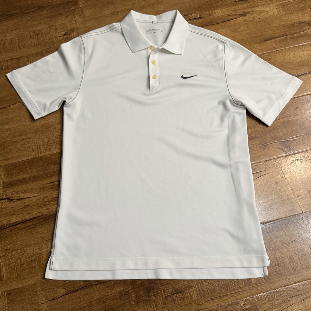 Nike Golf Dri-Fit White Polo Shirt - Men's Sz Large